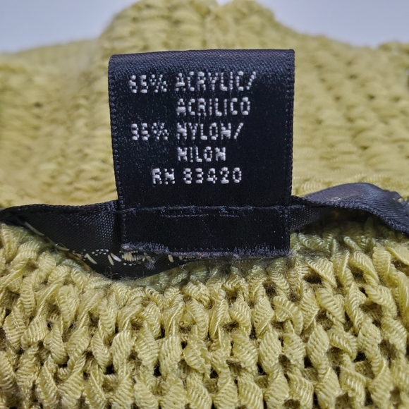 August Silk Knit Cropped Cardigan Lime Green EUC - Picture 5 of 6